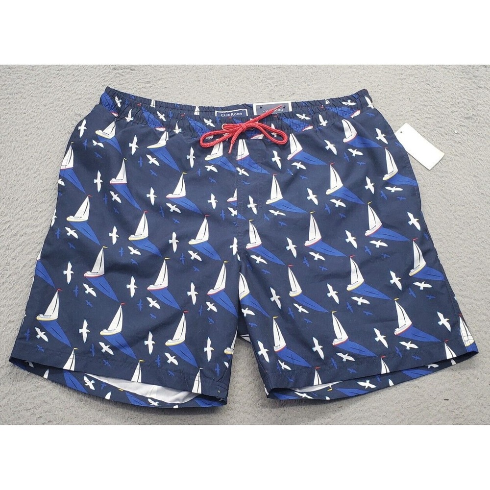 Club Room Board Shorts Mens Large Multi Thermal Lined Elastic‎ Waist Drawstring